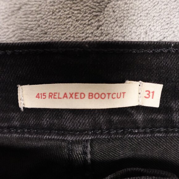 Levi’s Jeans 415 Relaxed Bootcut Jean Women’s Size 31 Black Denim Red Tab - Picture 3 of 14